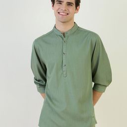 Iconic Band Collar Shirt-image-72