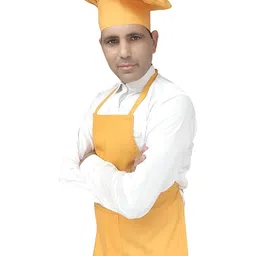 SWITCHON Mustard Yellow Aprons With Hat-10