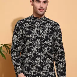 FUBAR Men Geometric Printed Thread Work Kurta-picture-7