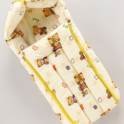 Babyhug Cotton Sleeping Bag Little Teddy - Yellow-image-35