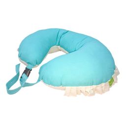 Get It 100% Cotton Extra Large Breast Feeding WIthfrill Recron Pillow Removable Cover wIth Zip Buckle Adjust Nursing - Cryan Blue Beige-image-20