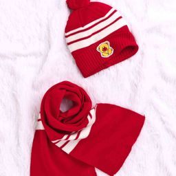 Babyhug Woollen Cap With Muffler Red - Diameter 11.5 cm-image-45