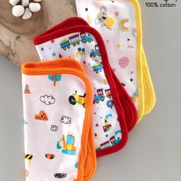 Babyhug 100% Cotton Double Layer Wash Cloth Pack of 3 - Yellow Red Orange-picture-4