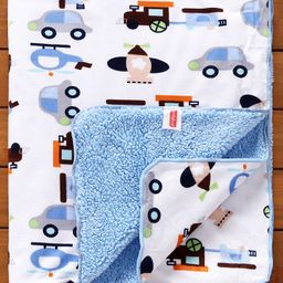 Babyhug Sherin & Poly Wool All Season Blanket Vehicle Design - Blue (Blanket's Fur Color May Vary)-12
