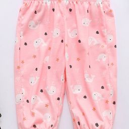 Kookie Kids Full Length Lounge Pant Whale Print - Pink-image-112