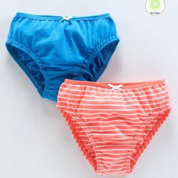 Honeyhap Premium Cotton Elastane Panties with Silvadur Antimicrobial Finish Striped Pack of 2 - Blue Pink-image-28