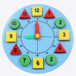 The Little Boo Wooden Time Learning Clock - Blue-7