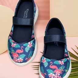 KazarMax Flamingo Printed Ballerinas - Navy Blue-image-73