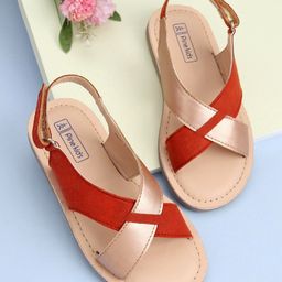 Pine Kids Cross Toe Sandals - Orange & Golden-image-54