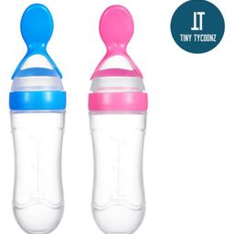 Tiny Tycoonz Silicone Squeezy Food Feeder Bottle Pack Of 2 Multicolor - 90 ml Each-12