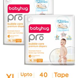 Babyhug Pro Bubble care premium Tape Style Diaper Extra Large - 20 Pieces -(Pack of 2)-27