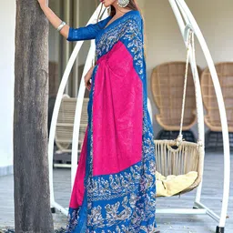 LeeliPeeri Designer Batik Block Print Saree image 3
