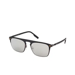 Ermenegildo Zegna Men Grey Lens & Black Square Sunglasses-picture-6