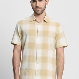 Mufti Men Checked Spread Collar Casual Shirt-picture-30