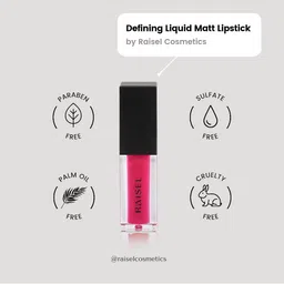 RAISEL Long Lasting Matte Finish Liquid Lipstick 4.5 ml - Tempting Violet 33 image 4