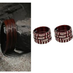 SOMIL Set of 20 Brown Alloy Artificial Stones & Beads Bangles-image-102