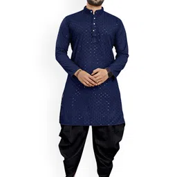 trustous Men Embroidered Regular Sequinned Kurta with Dhoti Pants-picture-55