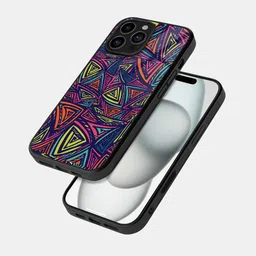 macmerise Geometric Printed iPhone 16 Pro Max Bumper Case Mobile Accessories-17