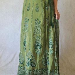 LULU & SKY Women Floral Printed Tie-Ups A-Line Maxi Skirts-picture-39