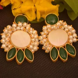 SHREEVARAM Women Gold-Plated Brass Studs-picture-19
