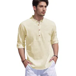 EdinWolf Band Collar Cotton Slim Fit Straight Kurta-picture-45