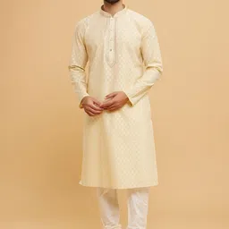 Men Ethnic Motifs Printed Kurta with Churidar-0