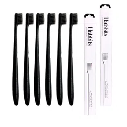 HABBITS 6 Pcs Black Wheat Staw Plant Based Toothbrush-21
