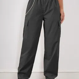 Stylecast X Slyck Women Comfort High-Rise Wrinkle Free Pure Cotton Cargo-image-30