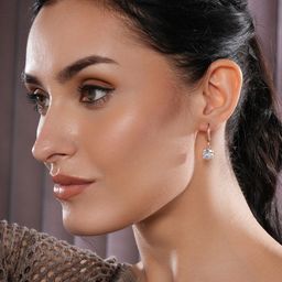 Jazz and Sizzle Rose Gold-Plated Cubic Zirconia Studded Square Drop Earrings image 3