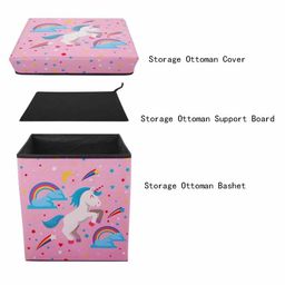 FunBlast Multi Functional Folding Storage  Box Unicorn Print - (Color may vary) image 2