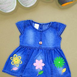 ME N MY Girls Floral Printed Round Neck Cap Sleeves Cotton Fit & Flare Dress-image-43