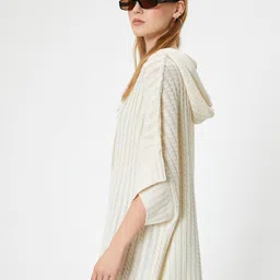 Koton Women Cable Knit Longline Pullover-image-50