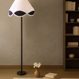 Devansh White & Black Frustum Wooden Floor Lamp-picture-29