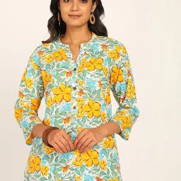 BLOCKS OF INDIA Floral Printed Pure Cotton Kurti-picture-10