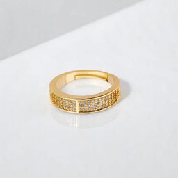 Designs & You Gold-Plated Stainless Steel Stone-Studded Adjustable Finger Ring-image-87