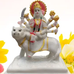 SANKALAN CREATIONS White Ambe Maa Religious Idol Showpiece-image-46