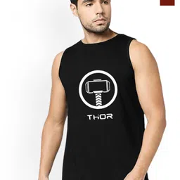 Organic Chics Pack Of 2 Printed Cotton Tanks Maroon Avenger-Black Thor_S-image-28