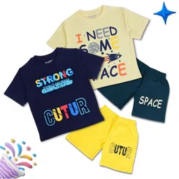 WORTON FASHION Kids Pack Of 2 Set Printed T-shirt with Shorts-picture-37