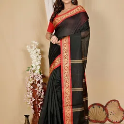 DipDiya Pure Cotton Zari Taant Saree-image-12