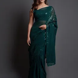 THE52 Womens Embellished Pure Georgette Saree-picture-52