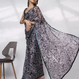 Kalista Abstract Printed Organza Ready to Wear Saree-48