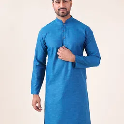 AURIK Men Ethnic Motifs Printed Festive Linen Straight Kurta-picture-39