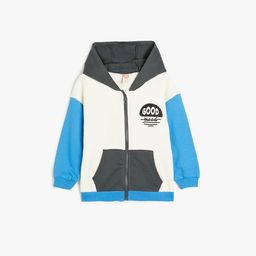 Koton Boys Colourblocked Front-Open Hooded Sweatshirt-picture-31