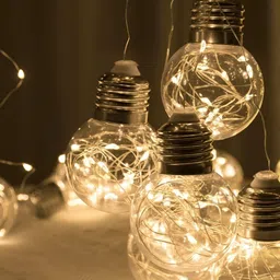 xergy ENORMITY Yellow  Flickering Ball Rice Shaped LED String Lights image 2