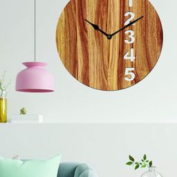 Freny Exim Beige Analogue Wood Wall Clock-image-87