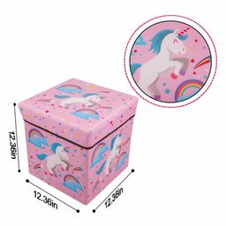 FunBlast Multi Functional Folding Storage  Box Unicorn Print - (Color may vary) image 3
