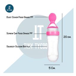 Tiny Tycoonz Silicone Squeezy Food Feeder Bottle Pack Of 2 Multicolor - 90 ml Each image 3