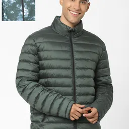 Celio Men Solid Mock Collar Reversible Puffer Jacket-picture-50