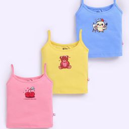MooNKids Kids Pack Of 3 Printed Cotton Basic Vests-image-90