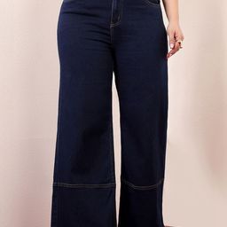 Miss Chase A+ Women Wide Leg High-Rise Clean Look Stretchable Jeans-picture-32